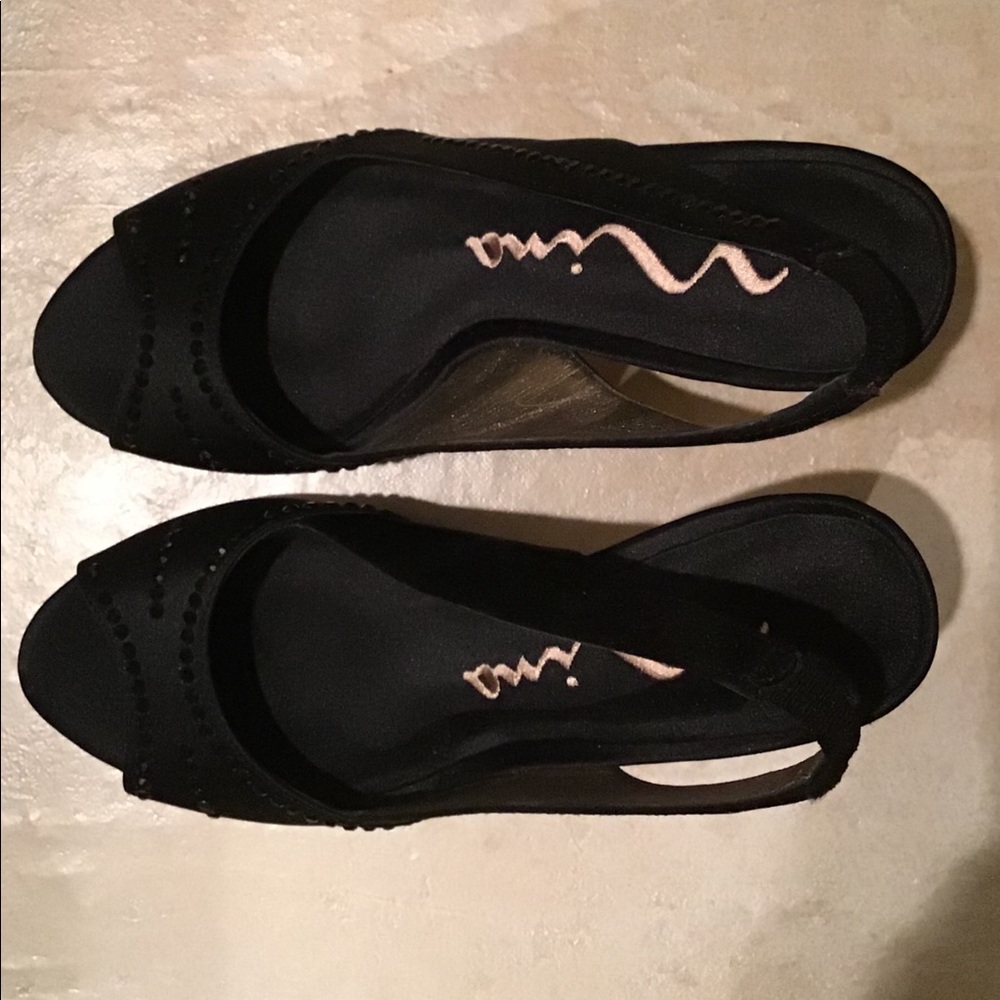 Nina open toe satin sandals